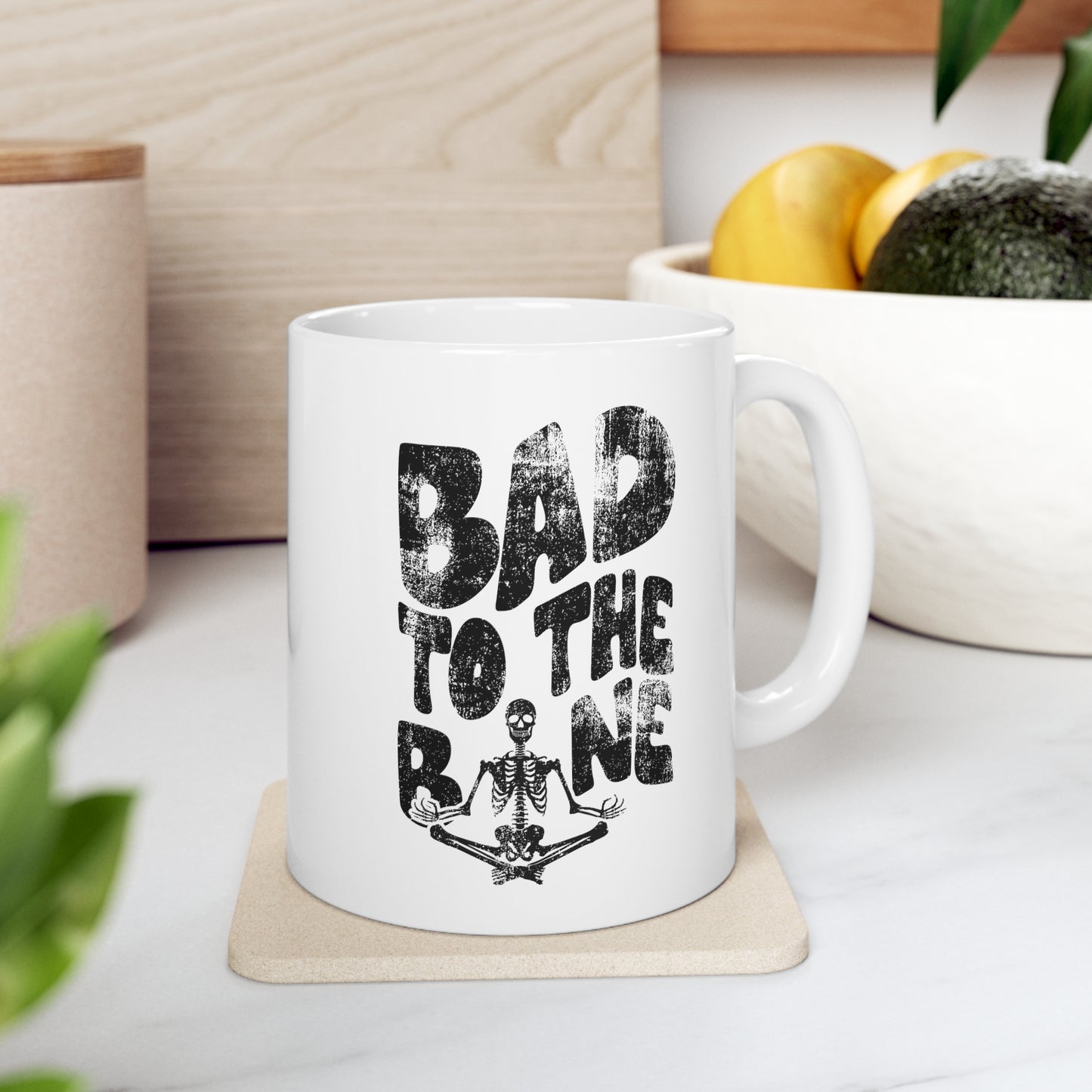 Bad To The Bone Skeleton Coffee Mug