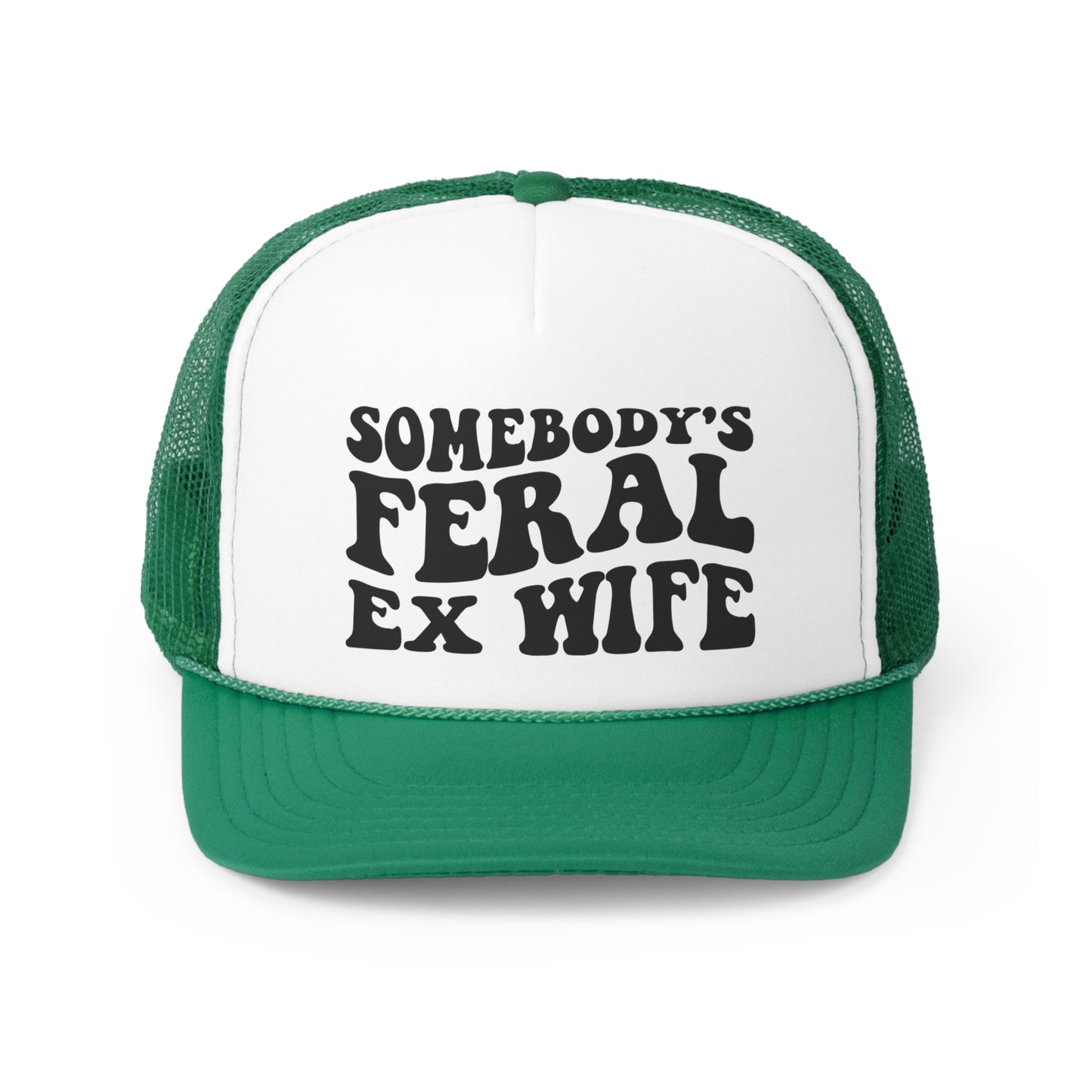 Somebody's Feral Ex-Wife Trucker Hat, Funny Divorce Retro Trucker Cap, Ex-Wife Life