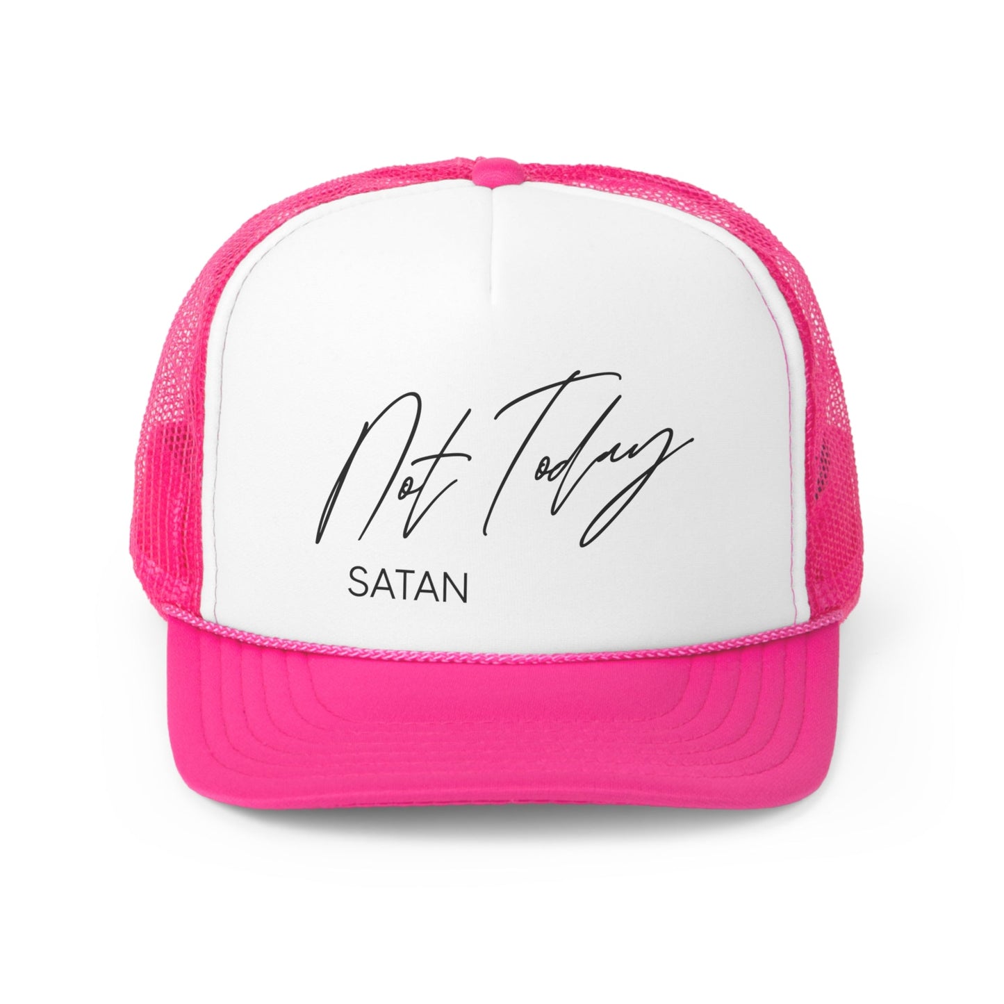 Not Today Satan Retro Trucker Cap, Christian Trucker Hat, Faith Hat