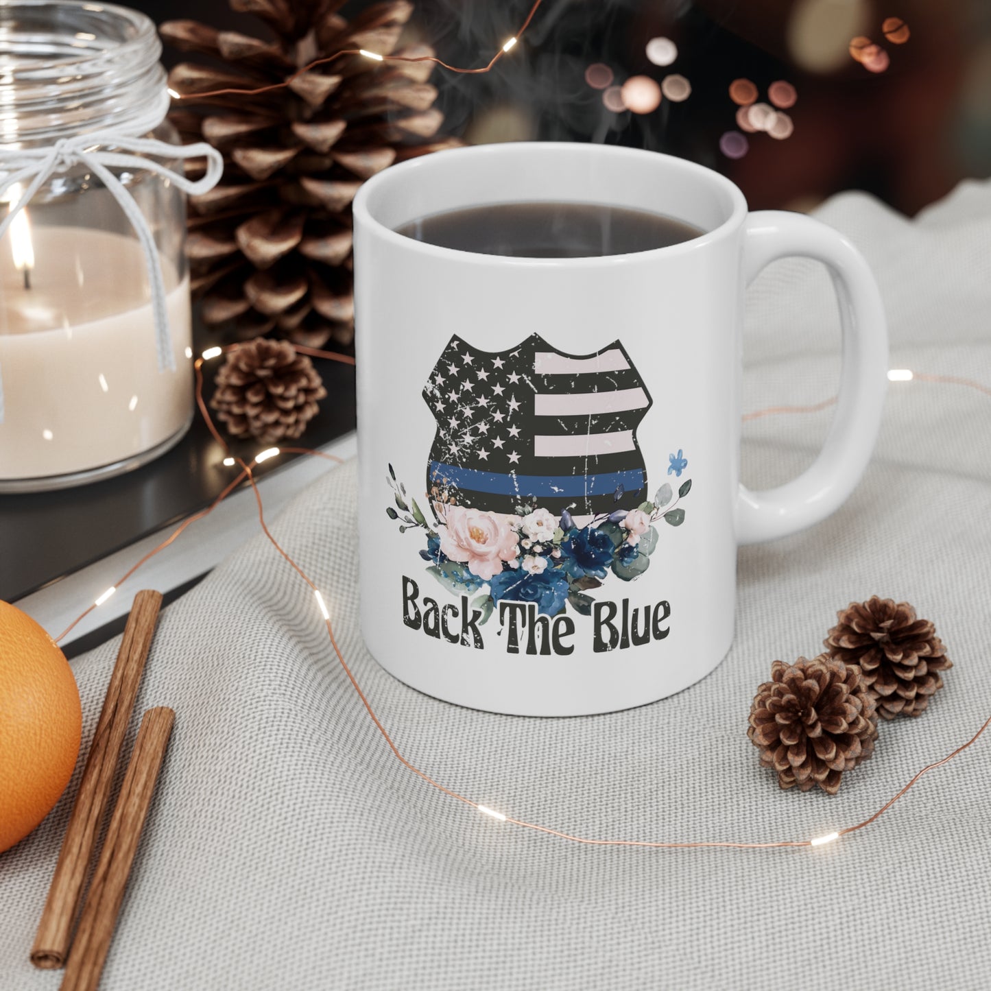 Back The Blue Retro Style Mug