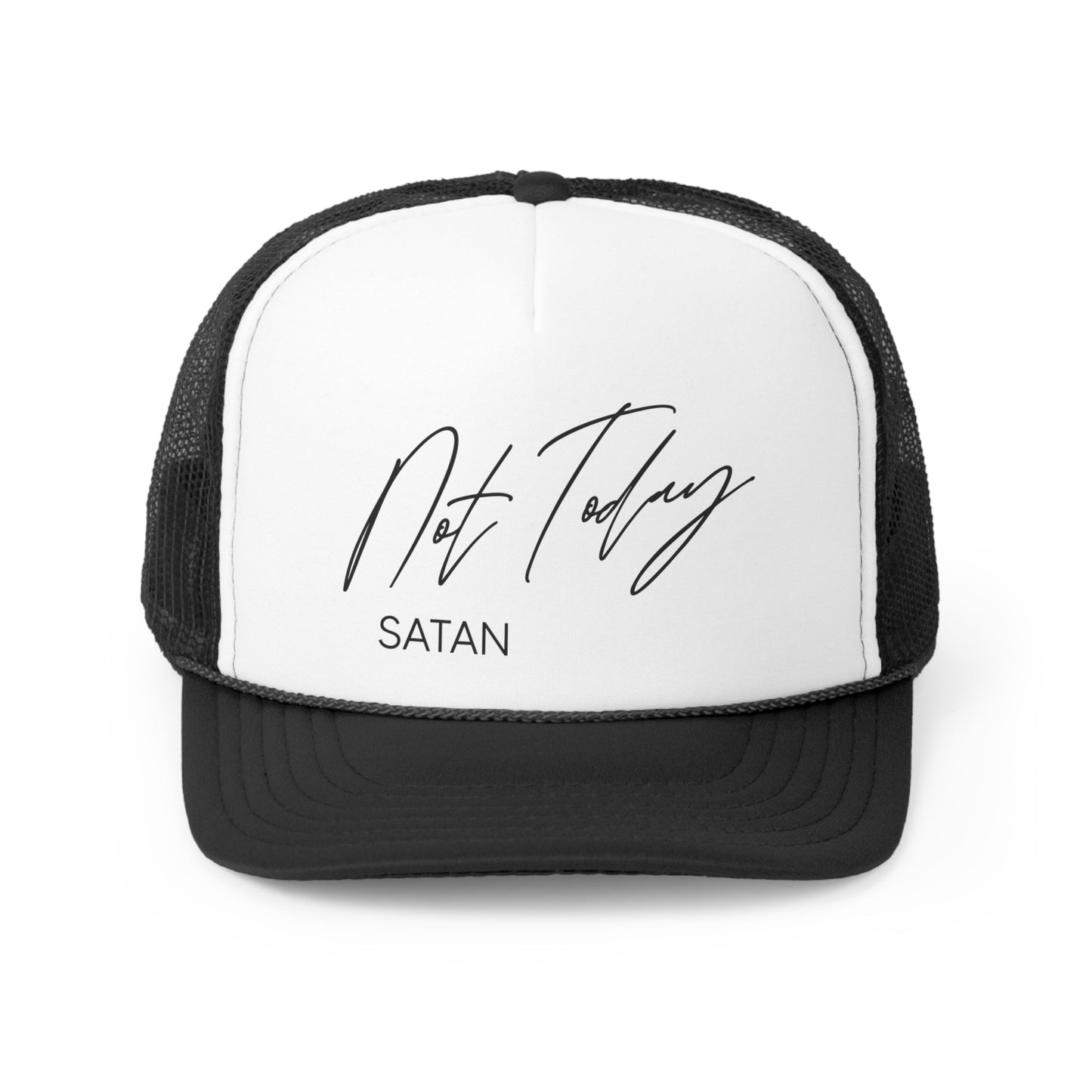 Not Today Satan Retro Trucker Cap, Christian Trucker Hat, Faith Hat