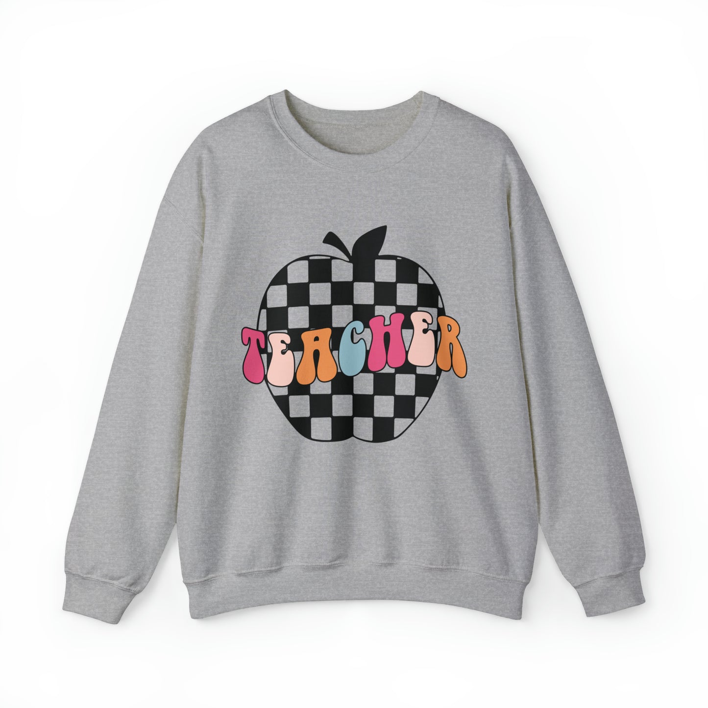 Checkered Apple Teacher Sweatshirt