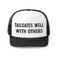 Tailgates Well With Others Football Retro Trucker Cap, Game Day Trucker Hat, Football Hat