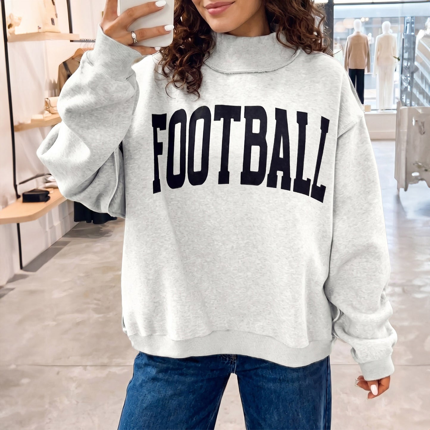 GAMEDAY/ FOOTBALL Double Side Printed Reversible Sweatshirt