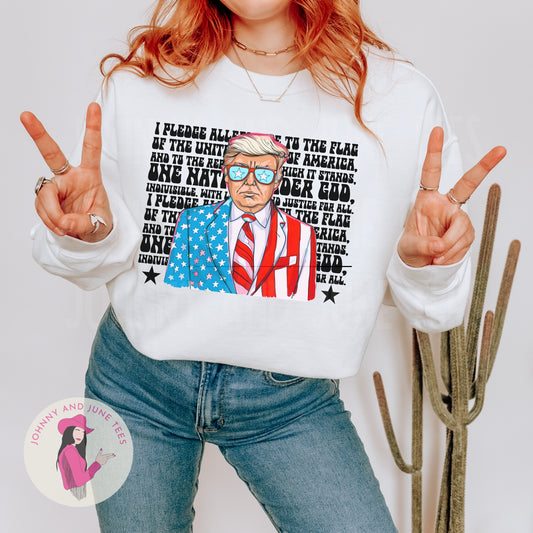 Pledge Of Allegiance Trump Comfort Colors Sweatshirt