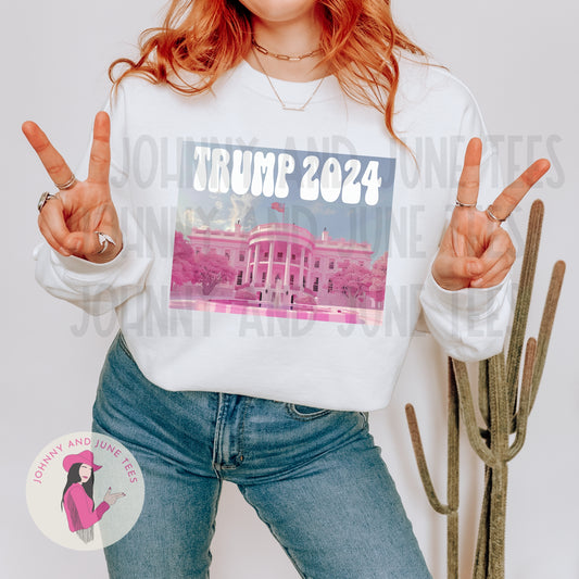 Trump 2024 Preppy Pink Sweatshirt