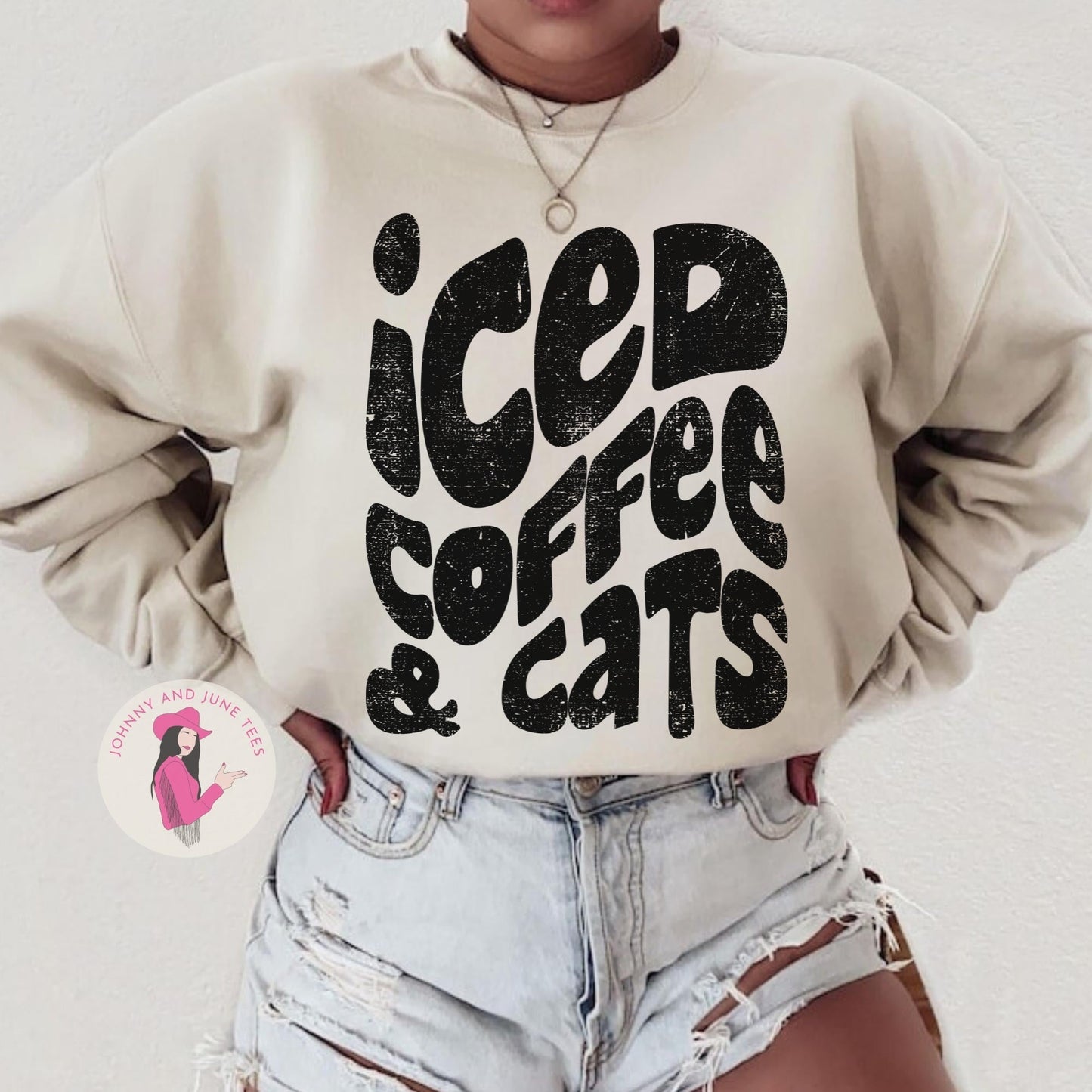 Iced Coffee and Cats Sweatshirt