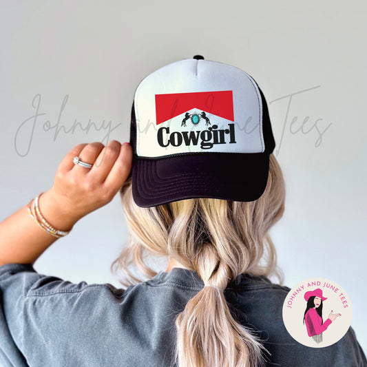 Cowgirl Turquoise Retro Trucker Cap