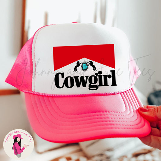 Cowgirl Turquoise Retro Trucker Cap