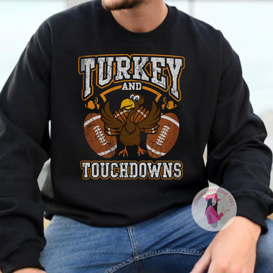Turkey and Touchdowns Thanksgiving Sweatshirt