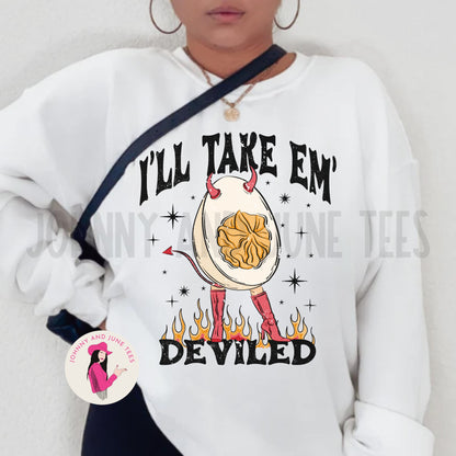 I'll Take Em Deviled Thanksgiving Comfort Colors Sweatshirt,