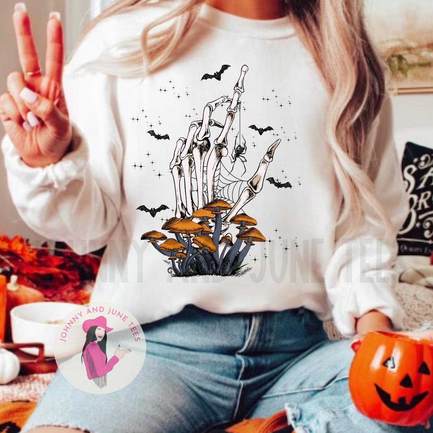 Halloween Skeleton Hand Sweatshirt