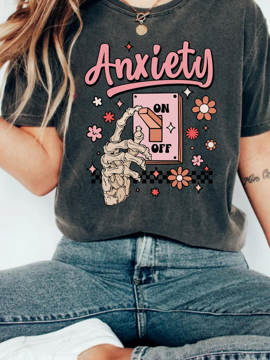 Anxiety On Comfort Colors Shirt, You Are Not Your Anxiety, Mental Health Comfort Colors Shirt, Skeleton Anxiety Shirt, Anxiety Shirt
