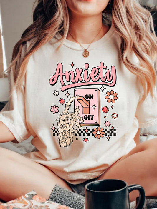 Anxiety On Skeleton Shirt, You Are Not Your Anxiety, Mental Health Oversized Shirt, Overstimulated Shirt, Anti-Anxiety Tee