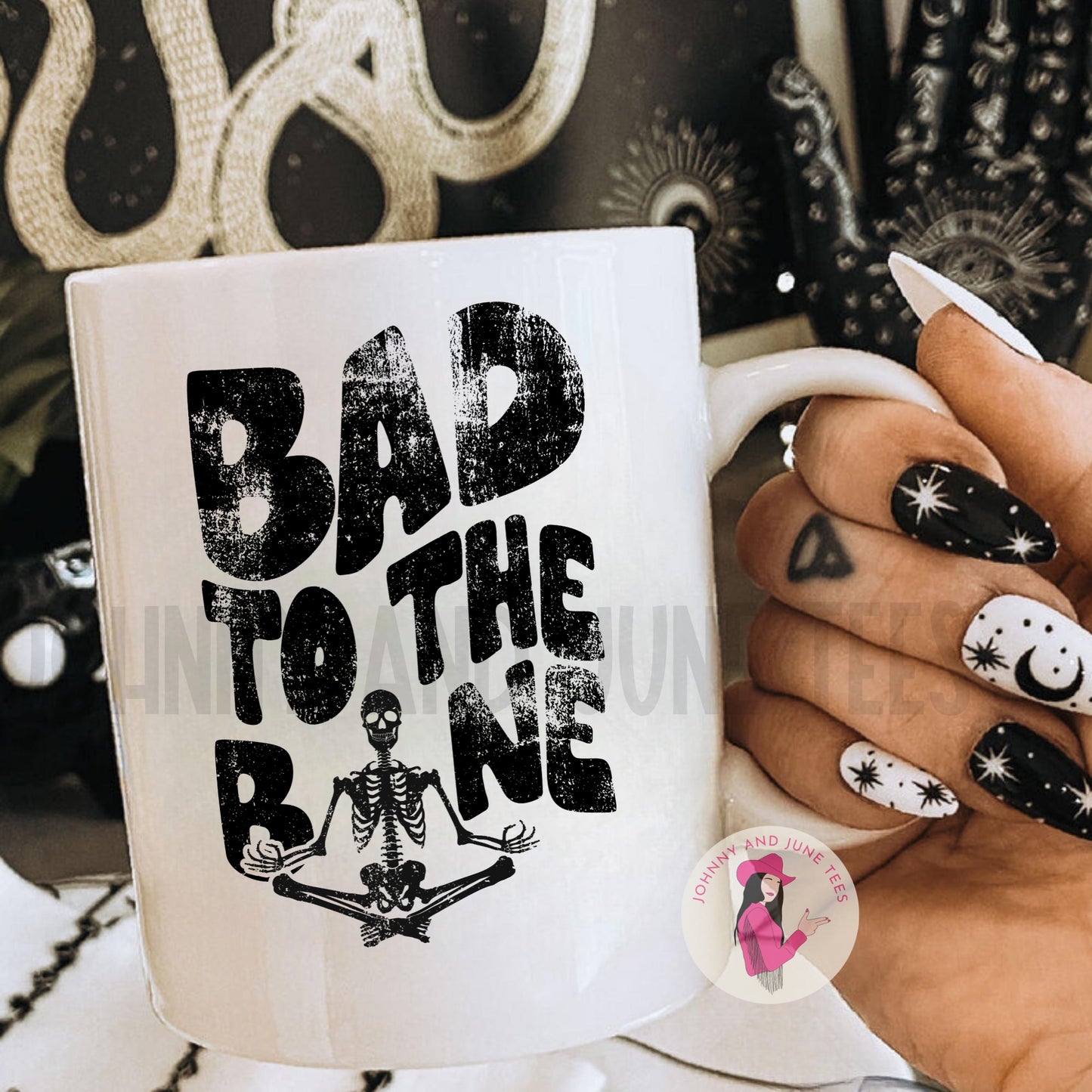 Bad To The Bone Skeleton Coffee Mug