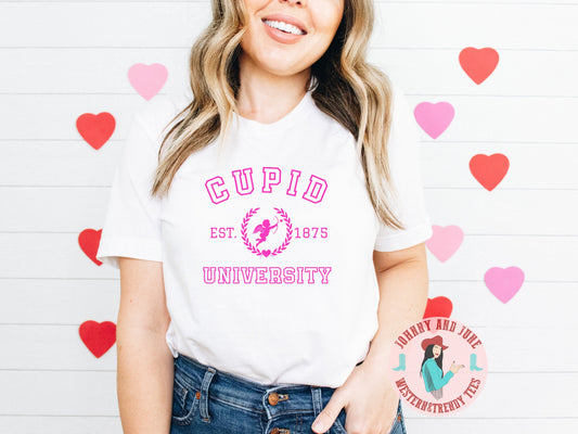 Cupid University Valentine's Day Shirt, Vintage Style T-Shirt For Her, Cupid University Sweatshirt, Cupid University Sweater, Valentines Day