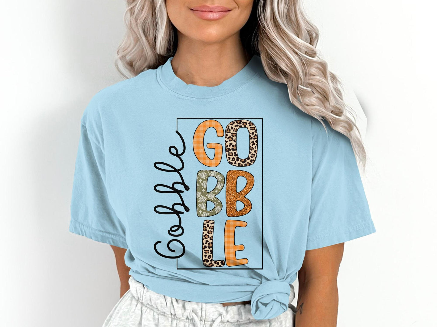 Gobble Gobble Thanksgiving Comfort Colors Shirt, Thankful Fall, Family Shirts, Thanksgiving Shirts, Thankful Autumn, Cute Thanksgiving Tee