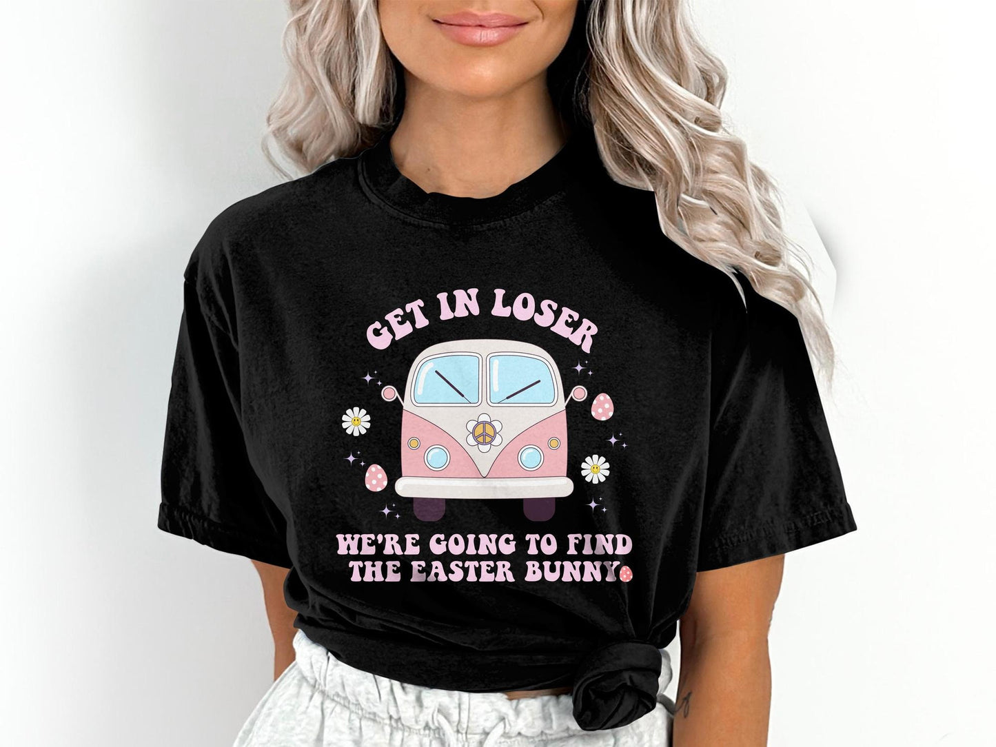 Get In Loser We're Going To Find The Easter Bunny, Comfort Colors Easter Shirt, Mean Girls Retro Easter Shirt, Oversized Groovy Easter Shirt