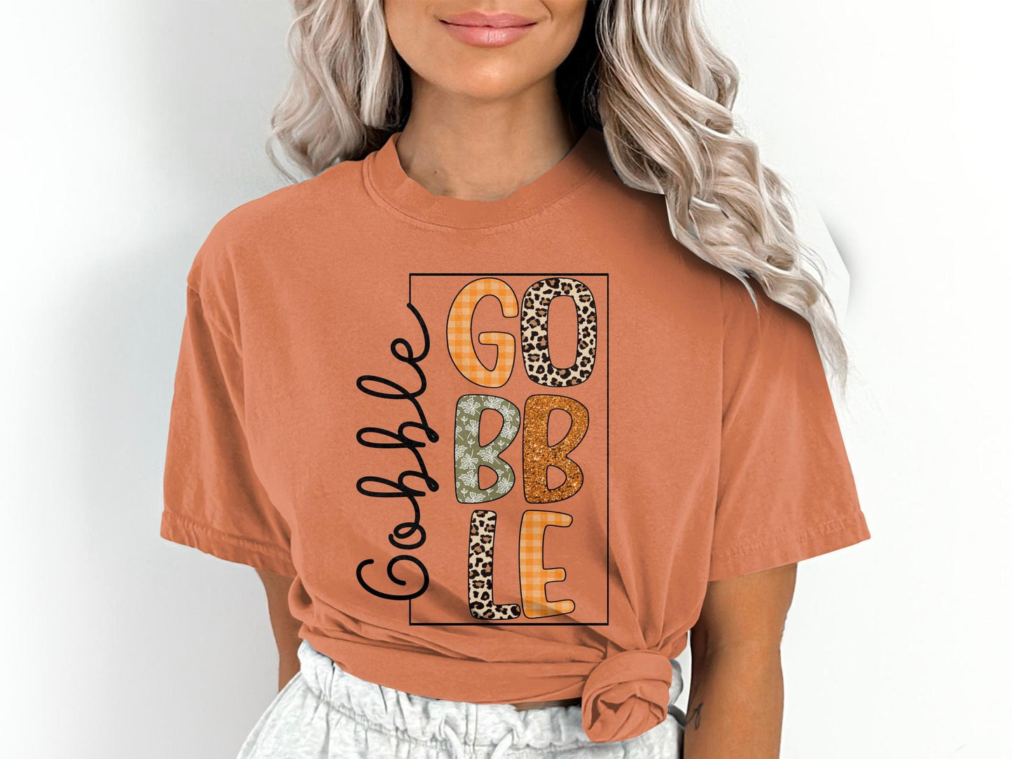 Gobble Gobble Thanksgiving Comfort Colors Shirt, Thankful Fall, Family Shirts, Thanksgiving Shirts, Thankful Autumn, Cute Thanksgiving Tee