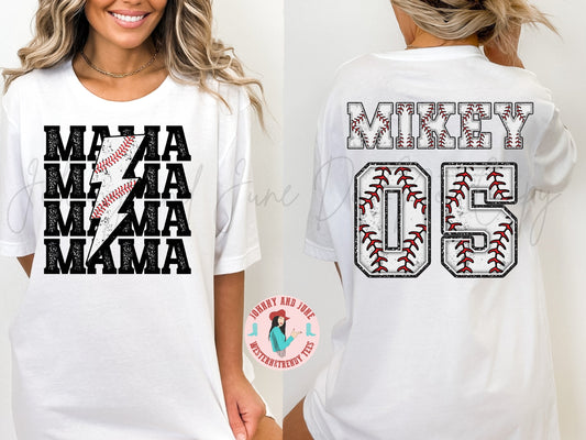 Comfort Colors Custom Baseball Mom Shirt