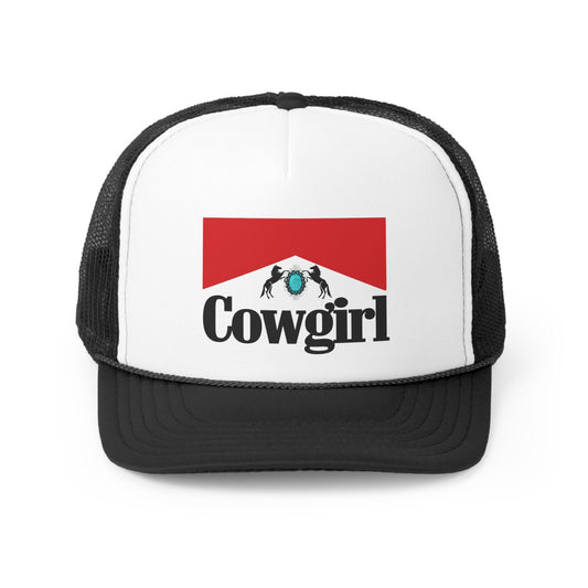 Cowgirl Turquoise Retro Trucker Cap,