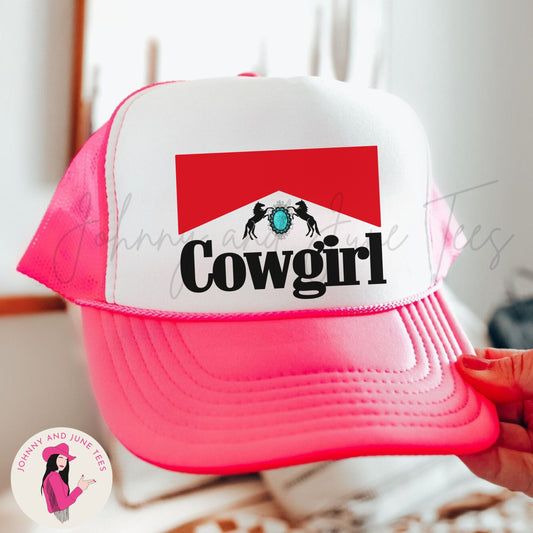 Cowgirl Turquoise Retro Trucker Cap,