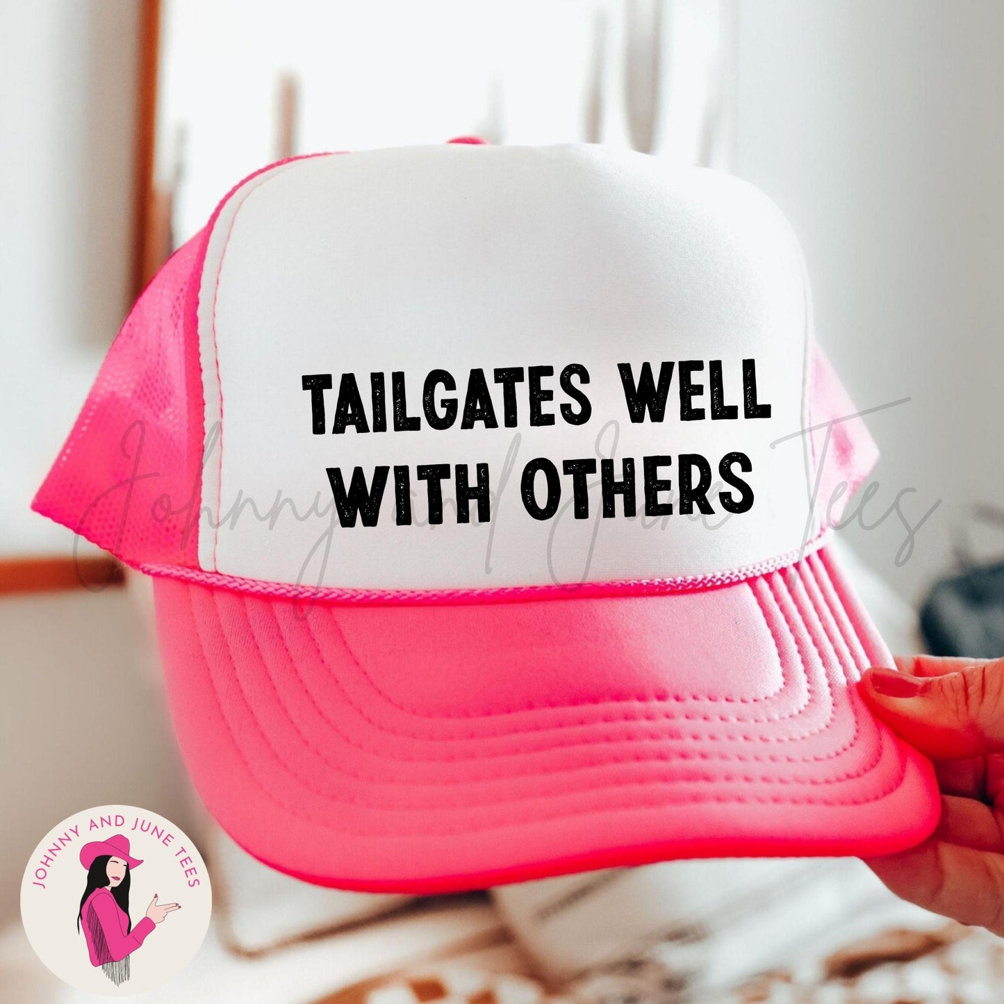 Tailgates Well With Others Football Retro Trucker Cap, Game Day Trucker Hat, Football Hat