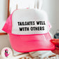 Tailgates Well With Others Football Retro Trucker Cap, Game Day Trucker Hat, Football Hat