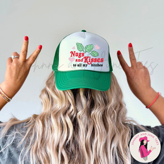 Nugs And Kisses To All My Bitches Retro Trucker Cap, 420 Trucker Hat