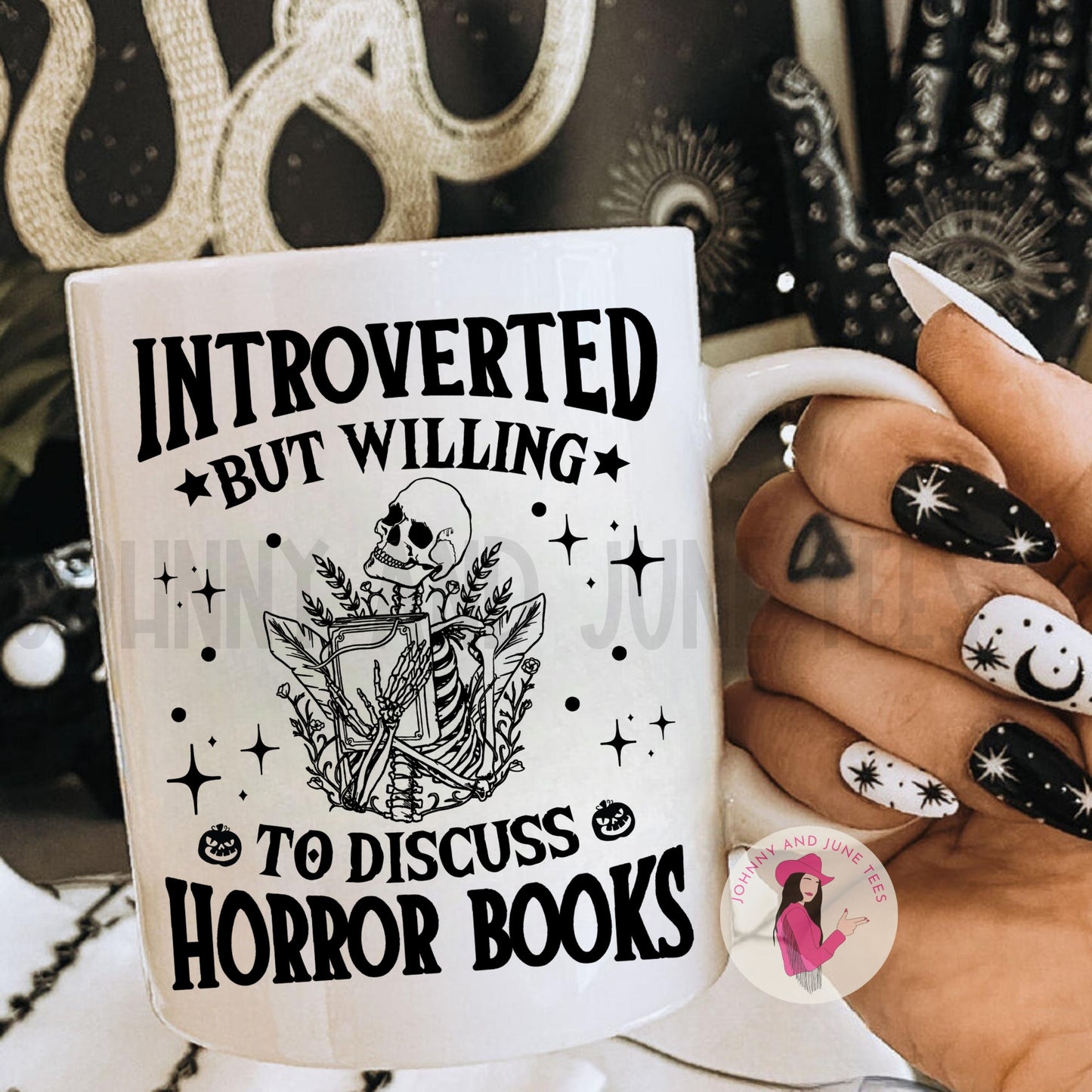 Introverted But Willing To discuss Horror Books Mug